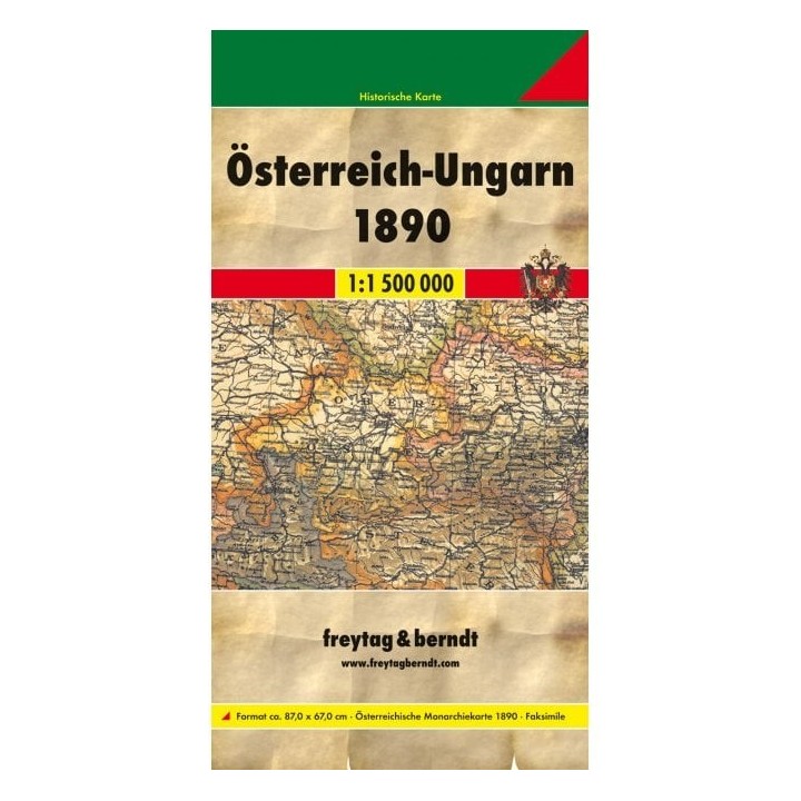 Austria - Hungary in 1890 - A historical map
